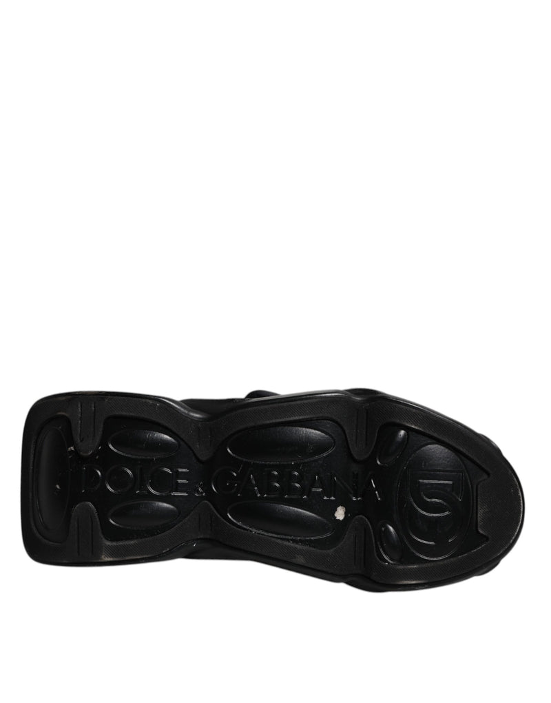 Dolce & Gabbana Black Slip On Wave Quilted Sneakers