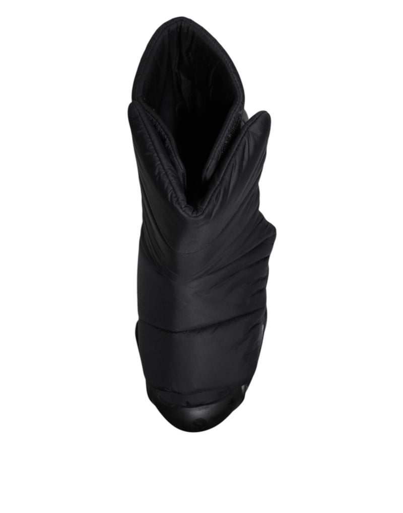 Dolce & Gabbana Black Slip On Wave Quilted Sneakers