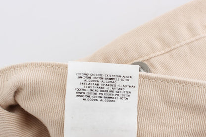 Jeans en coton extensible, coupe slim, couleur beige, de Cavalli.