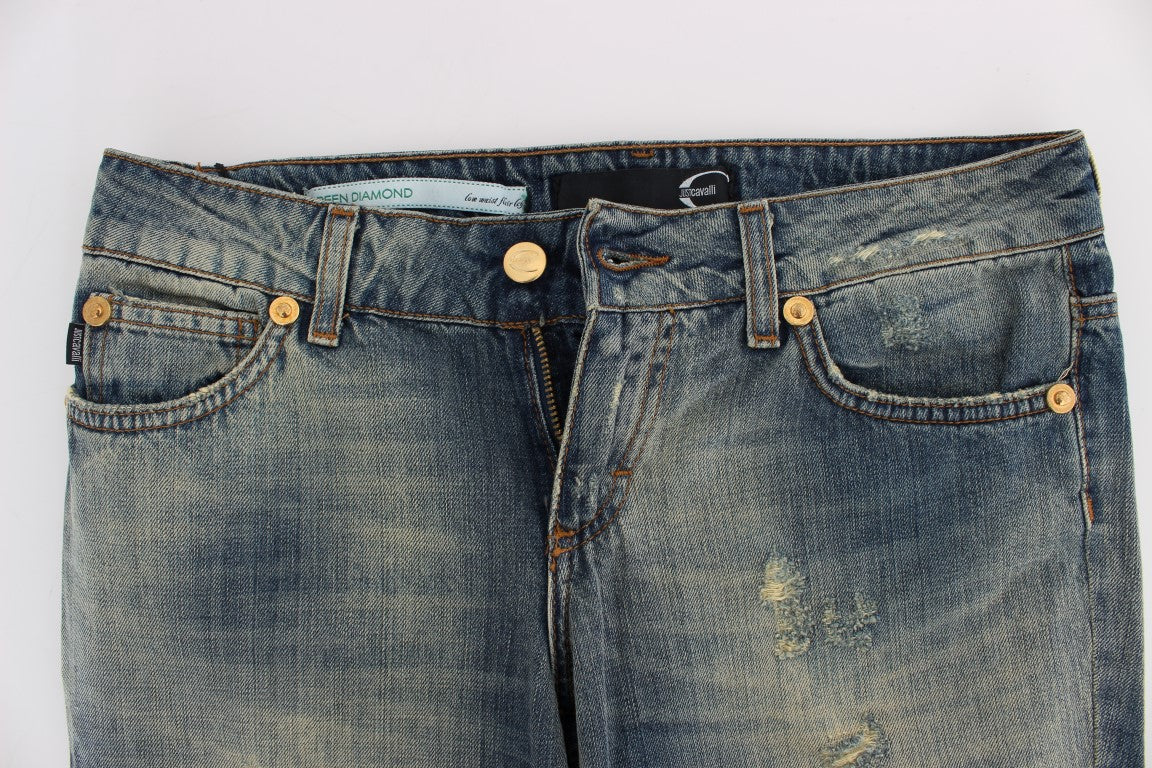 Jeans Cavalli en coton bleu, taille basse