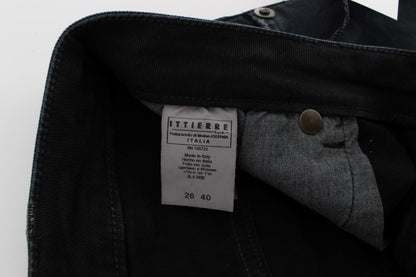 Jeans baggy décontractés en coton extensible bleu de Cavalli