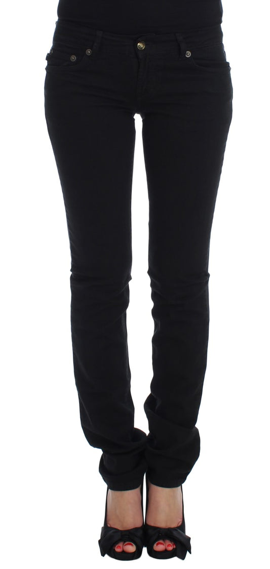 Jeans skinny taille haute en coton extensible noir de Cavalli