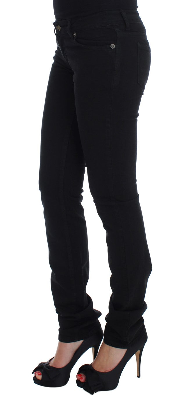 Jeans skinny taille haute en coton extensible noir de Cavalli