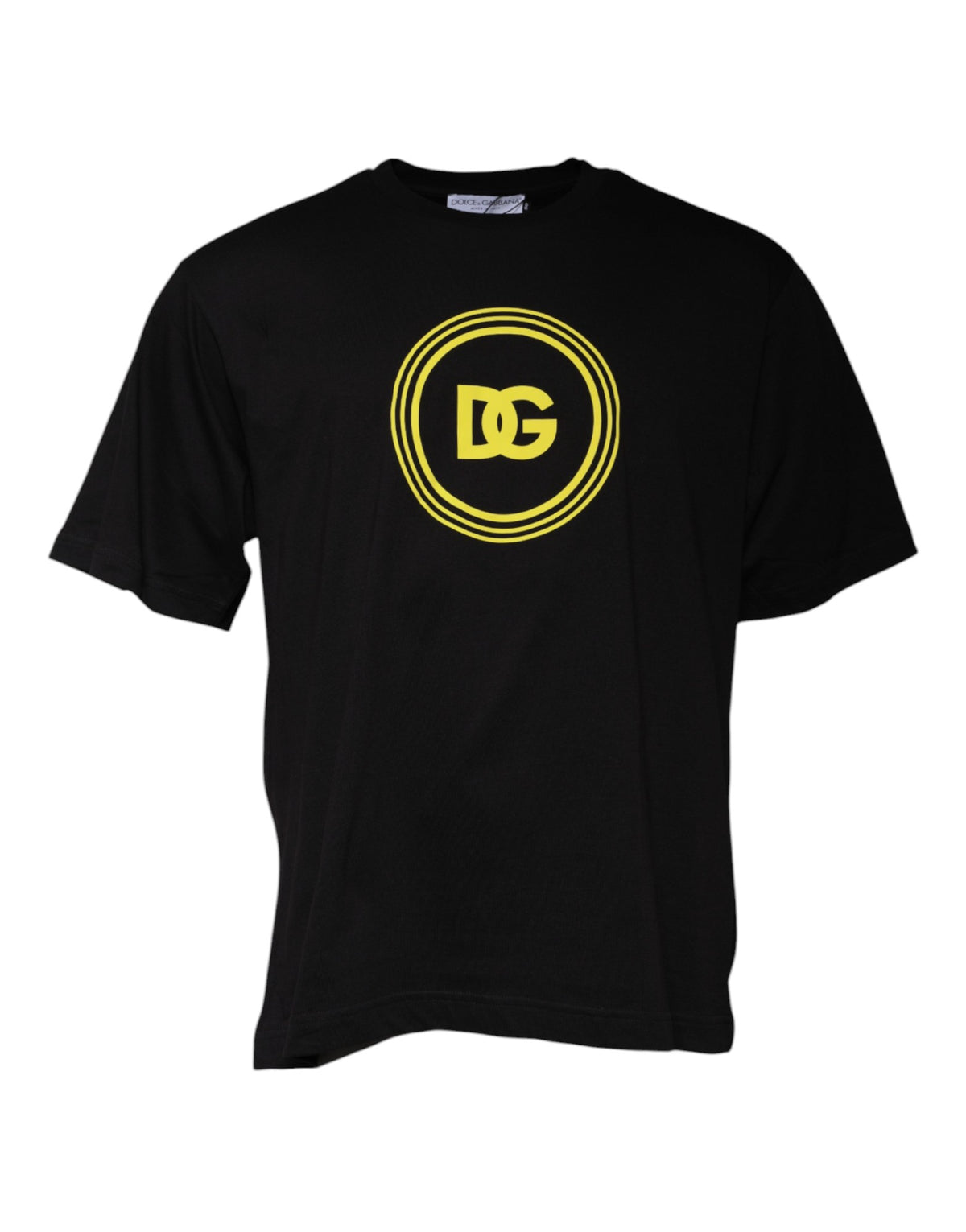 T-shirt en coton à col rond noir avec imprimé du logo Dolce &amp; Gabbana