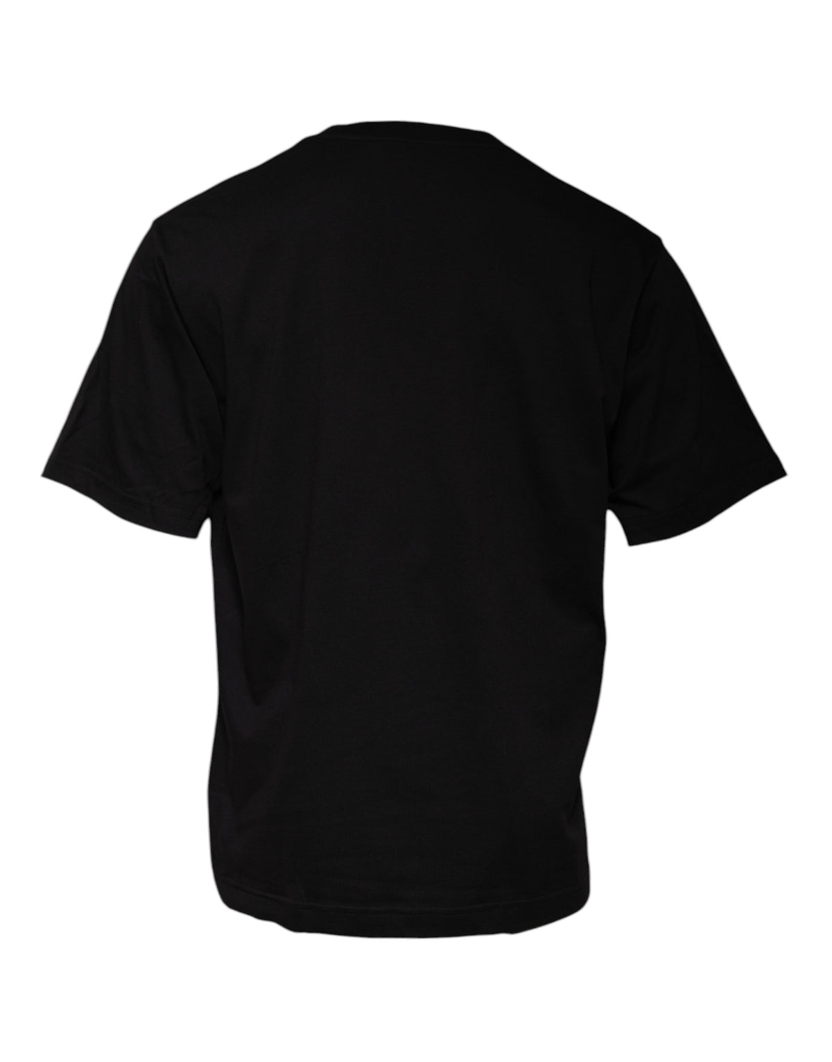 T-shirt en coton à col rond noir avec imprimé du logo Dolce &amp; Gabbana
