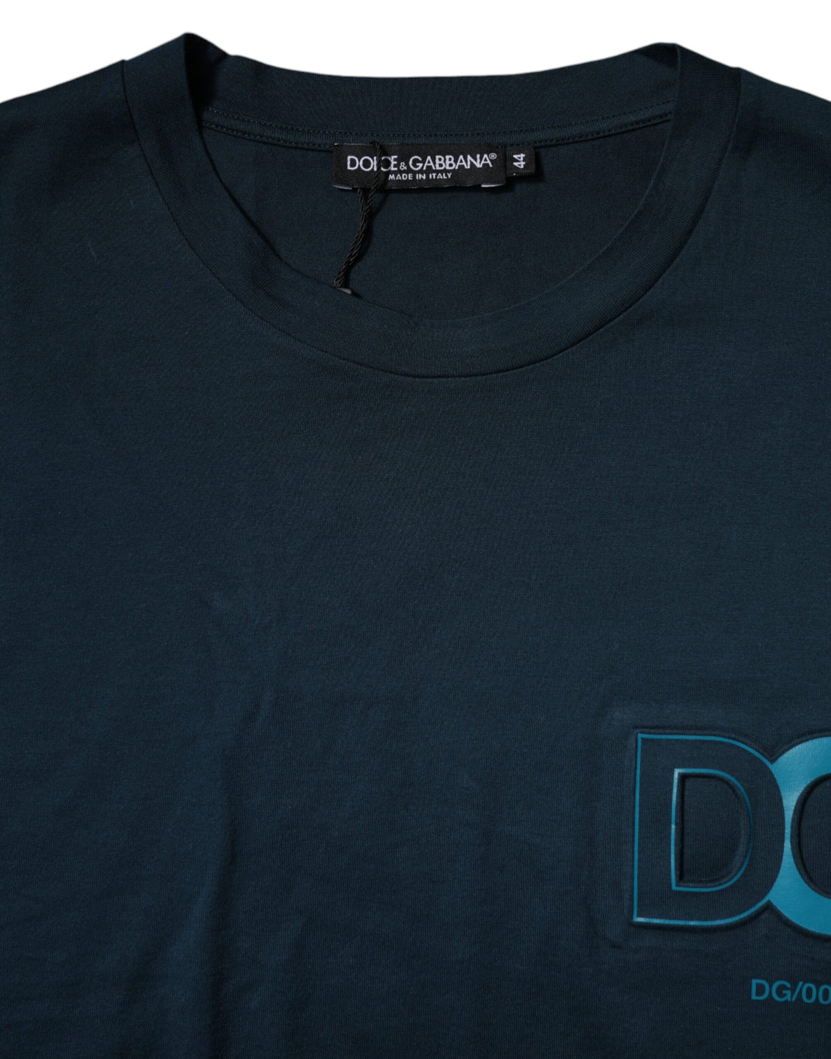 T-shirt à manches courtes à col rond bleu avec logo Dolce &amp; Gabbana