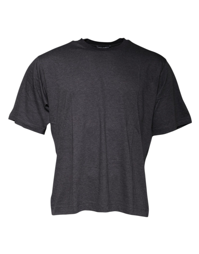 Dolce &amp; Gabbana donkergrijze crewneck t-shirt met korte mouwen