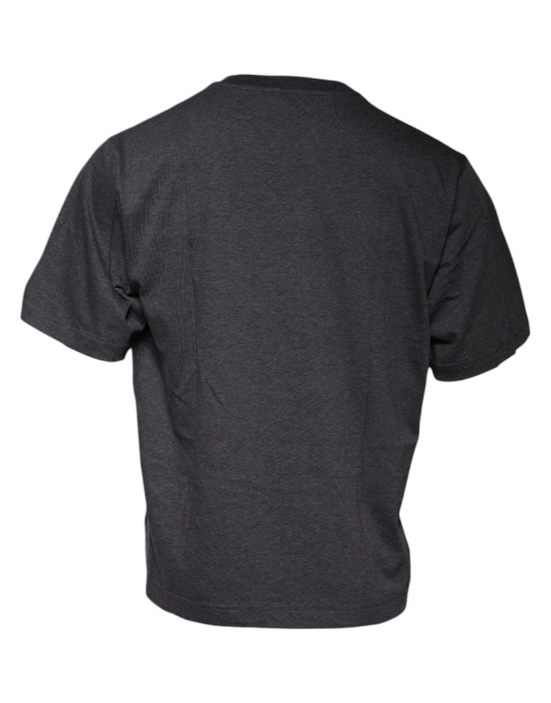 Dolce &amp; Gabbana donkergrijze crewneck t-shirt met korte mouwen