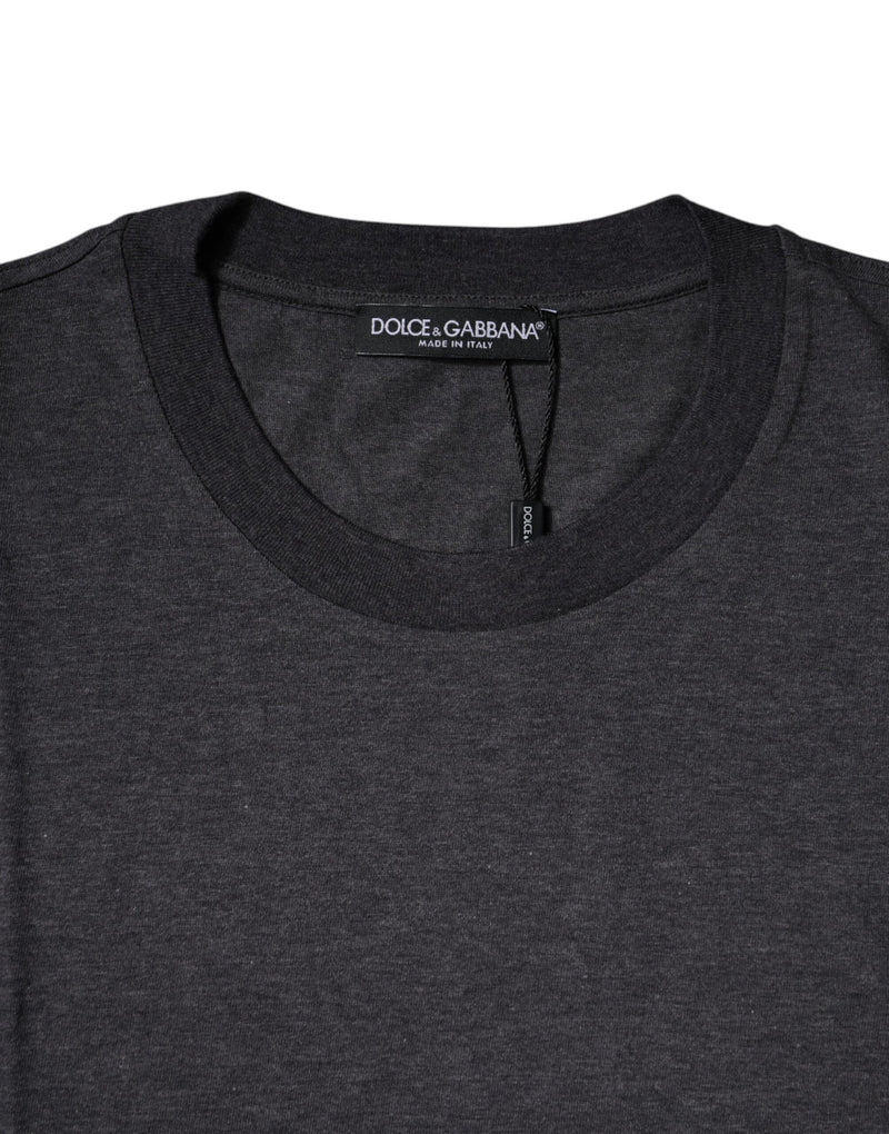 Dolce &amp; Gabbana donkergrijze crewneck t-shirt met korte mouwen