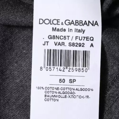 Dolce &amp; Gabbana donkergrijze crewneck t-shirt met korte mouwen