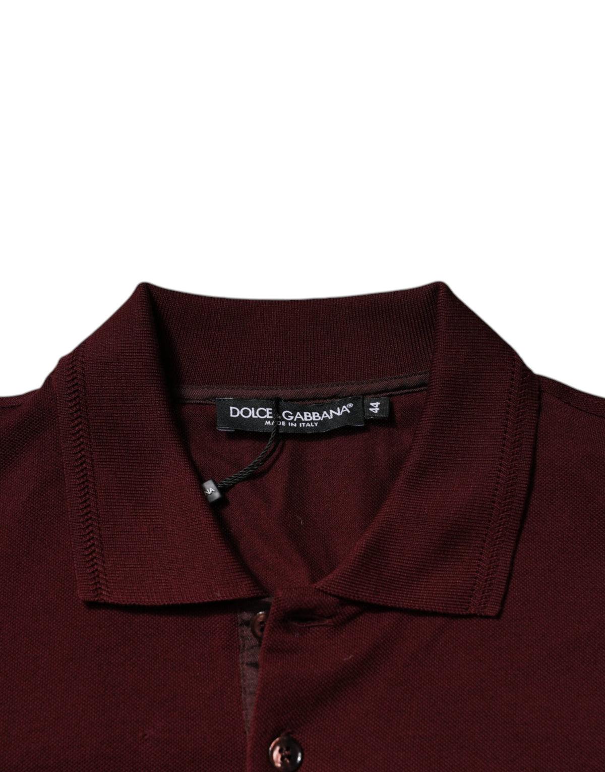 Polo à manches courtes à col montant rouge bordeaux de Dolce &amp; Gabbana