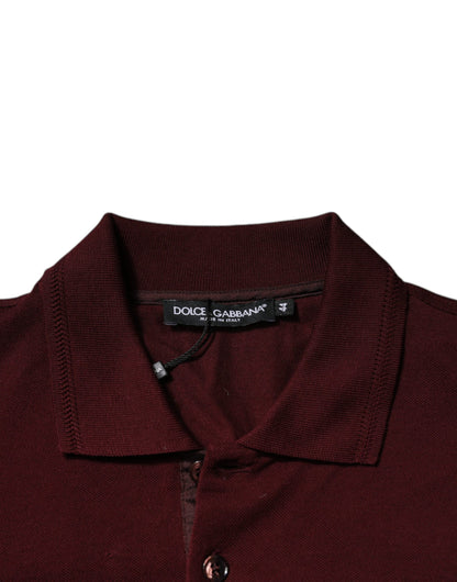 Dolce &amp; Gabbana geruite polo-shirt met korte mouwen en kraag in de kleur bordeauxrood