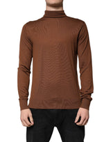 Pull en cachemire à col montant brun de Dolce &amp; Gabbana