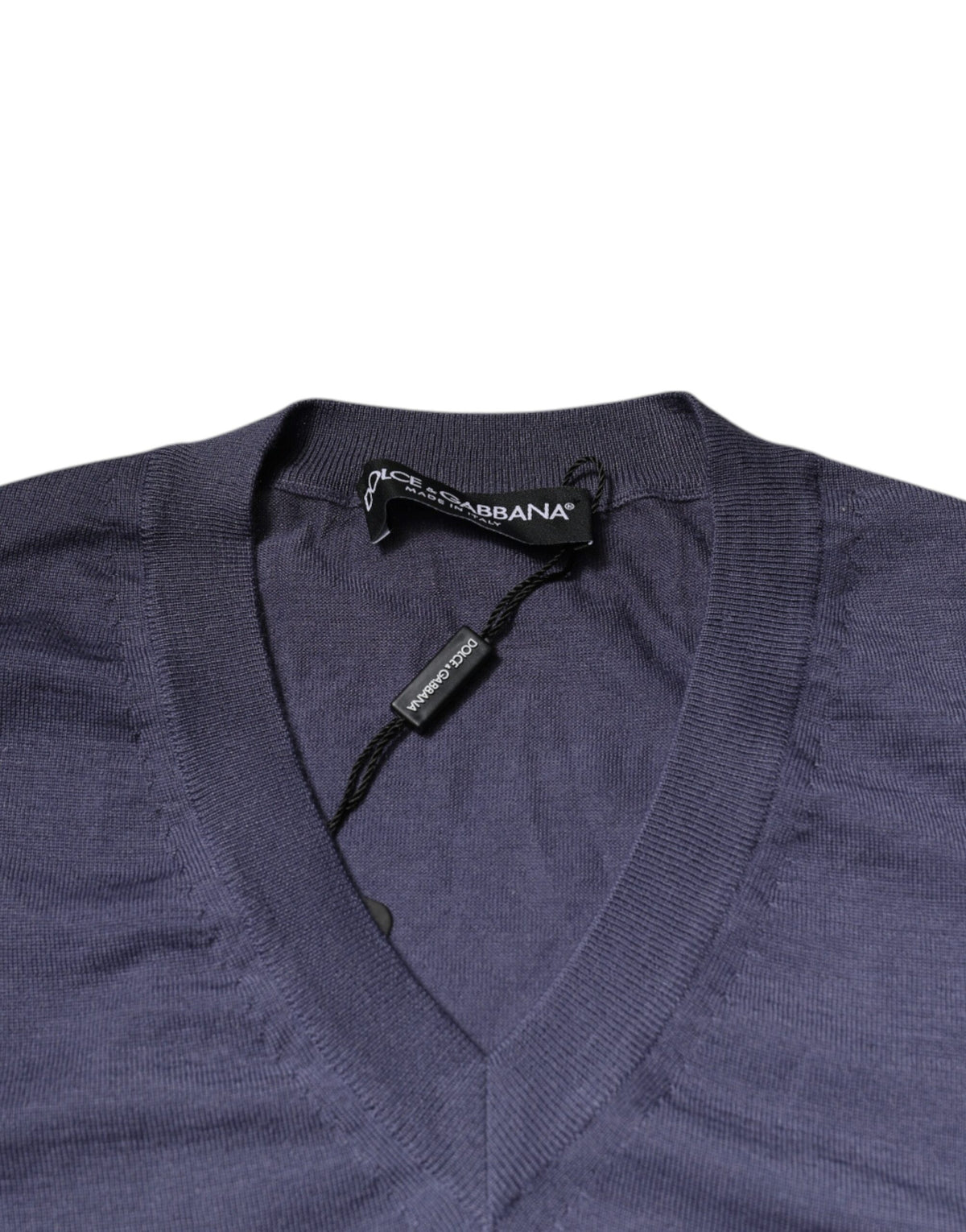 Pull en cachemire gris à col en V pour homme de Dolce &amp; Gabbana