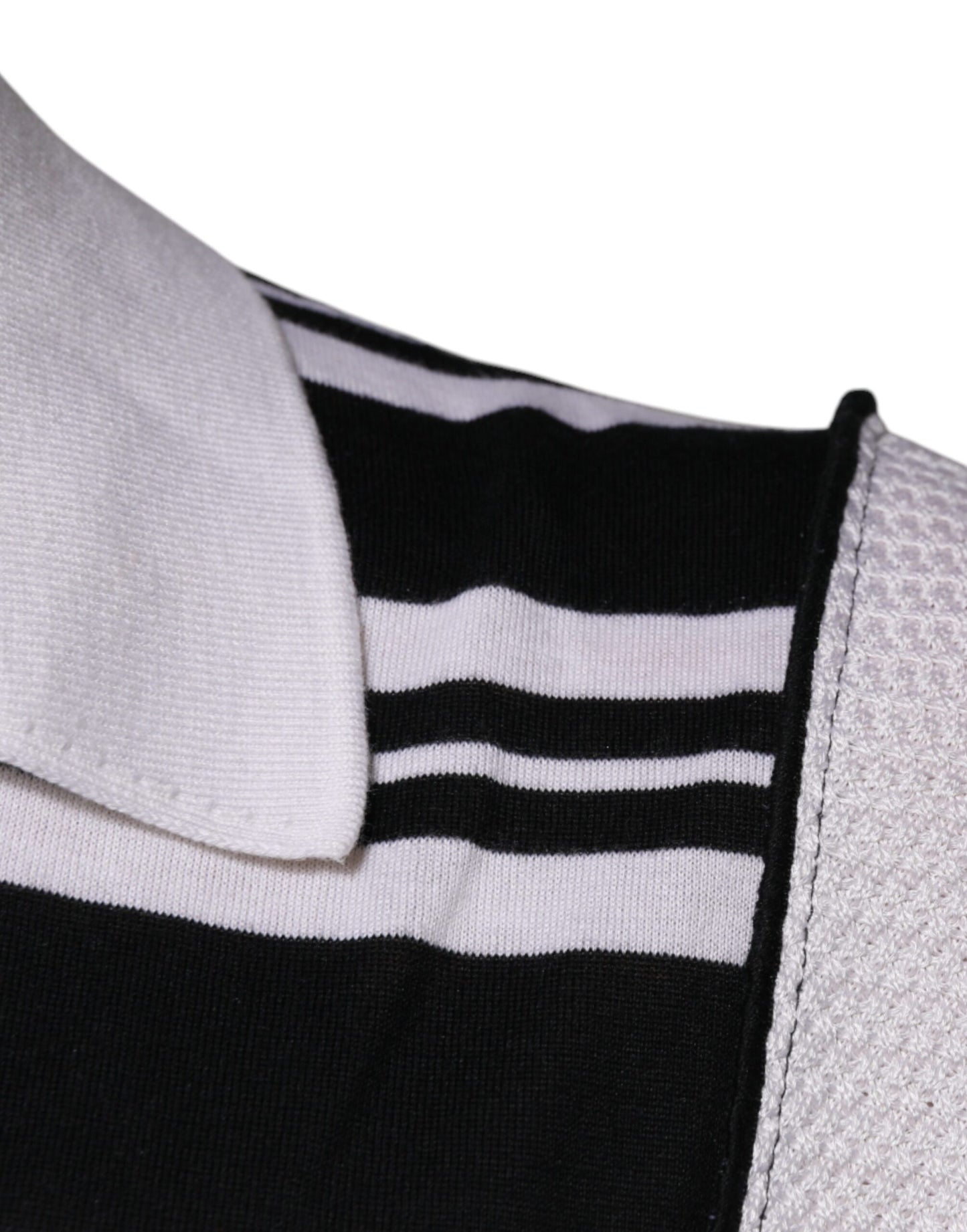 Polo à rayures noires et blanches avec col Dolce &amp; Gabbana