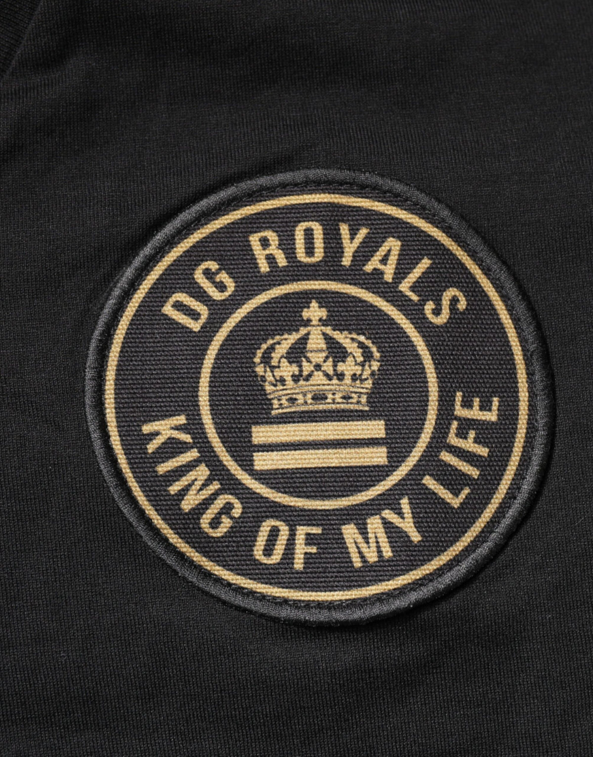 T-shirt à manches courtes en coton noir avec logo et col en V de Dolce &amp; Gabbana
