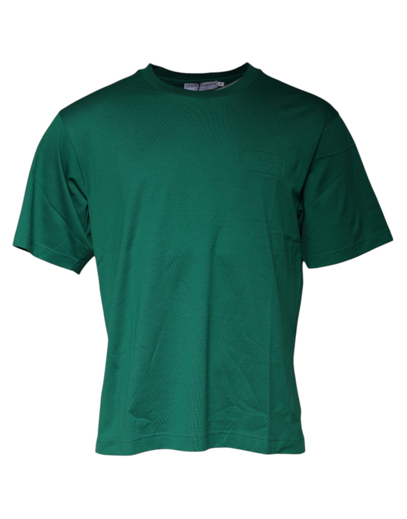 T-shirt à manches courtes à col rond avec logo vert de Dolce &amp; Gabbana