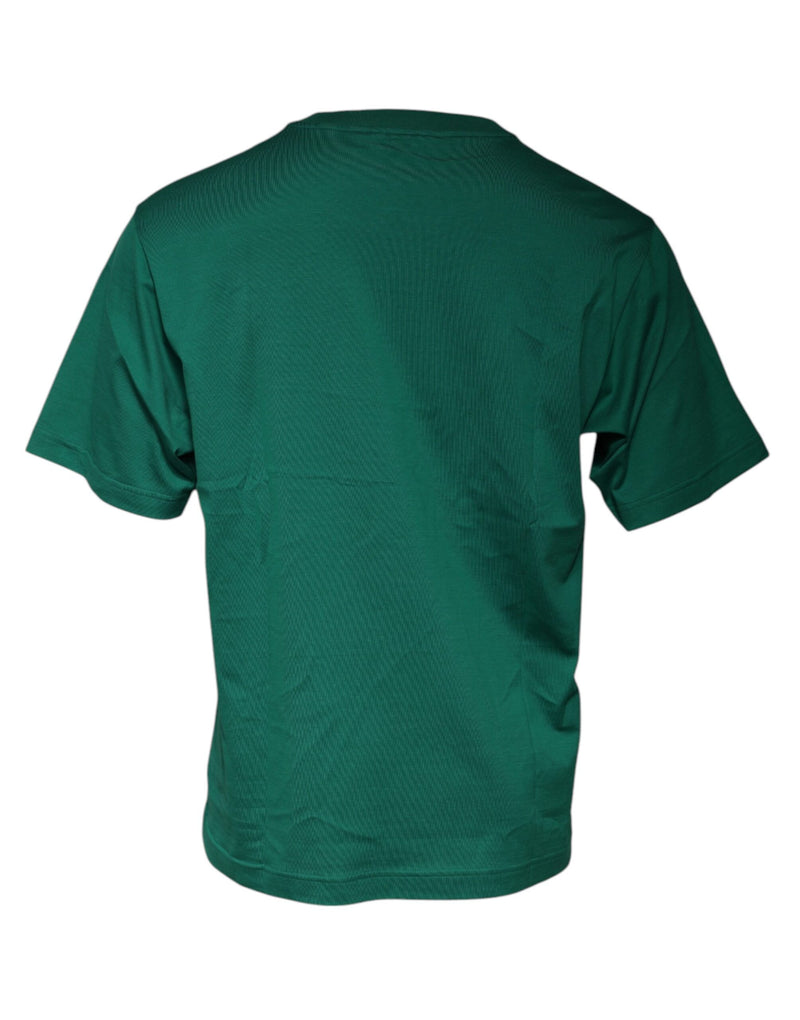 T-shirt à manches courtes à col rond avec logo vert de Dolce &amp; Gabbana