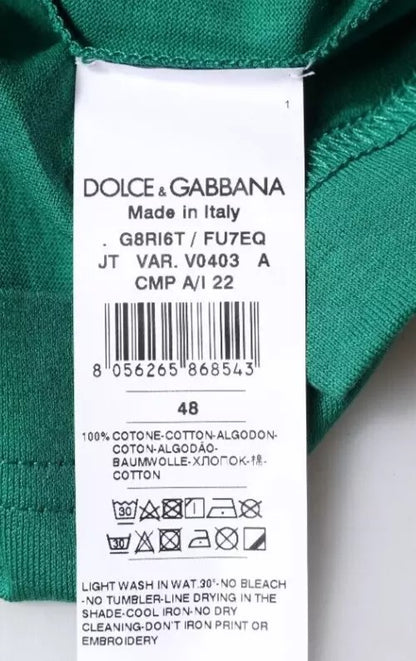 Dolce & Gabbana groen logo T-shirt met ronde hals en korte mouwen