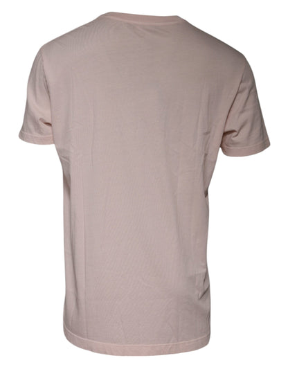 Dolce & Gabbana beige logo T-shirt met ronde hals en korte mouwen