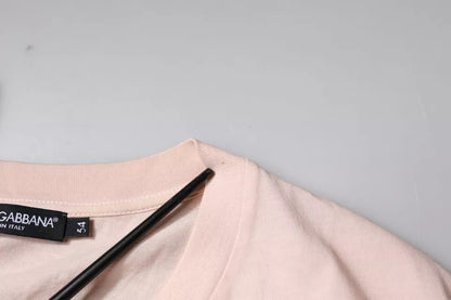 Dolce & Gabbana beige logo T-shirt met ronde hals en korte mouwen