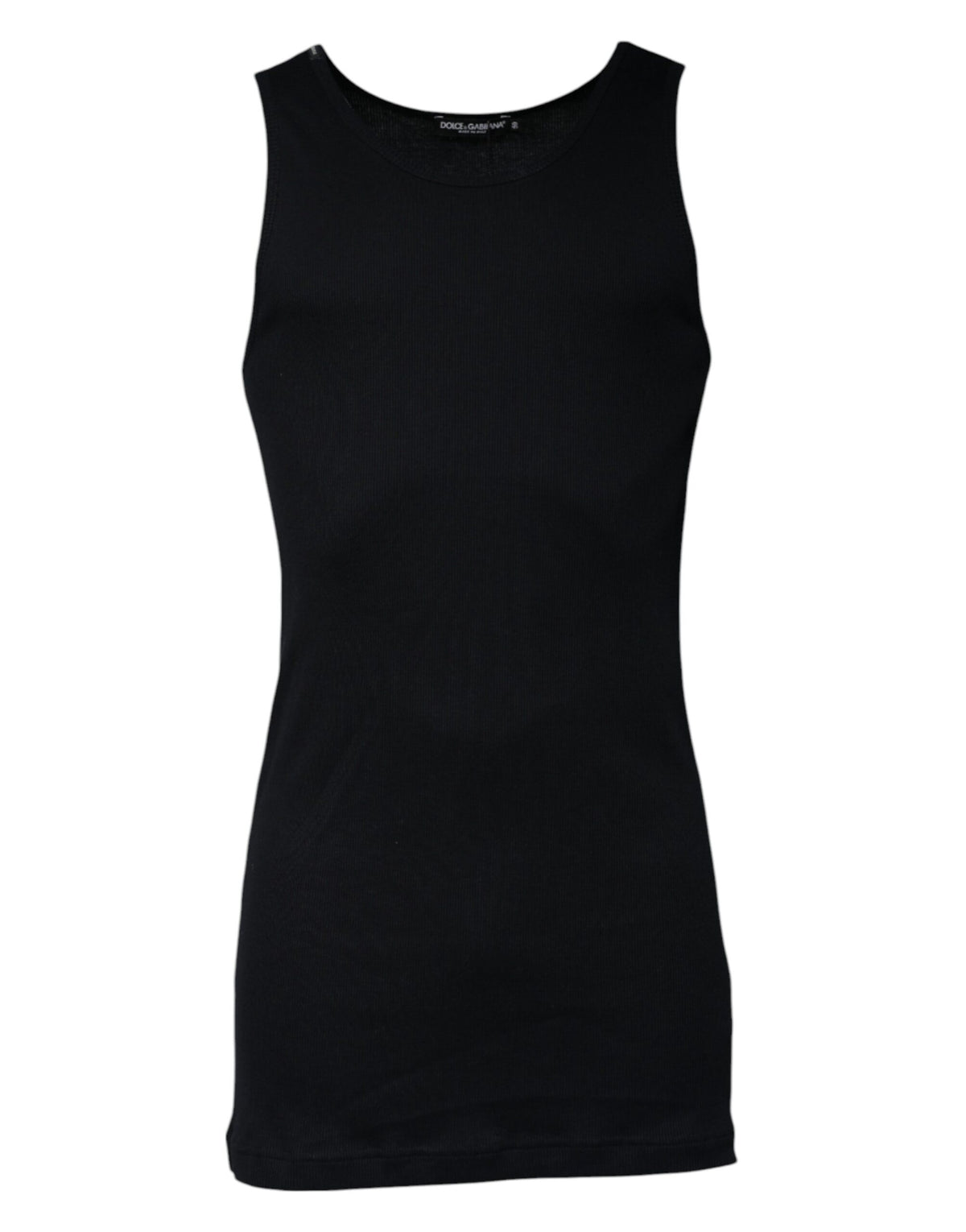 Débardeur noir en coton sans manches à col rond de Dolce &amp; Gabbana