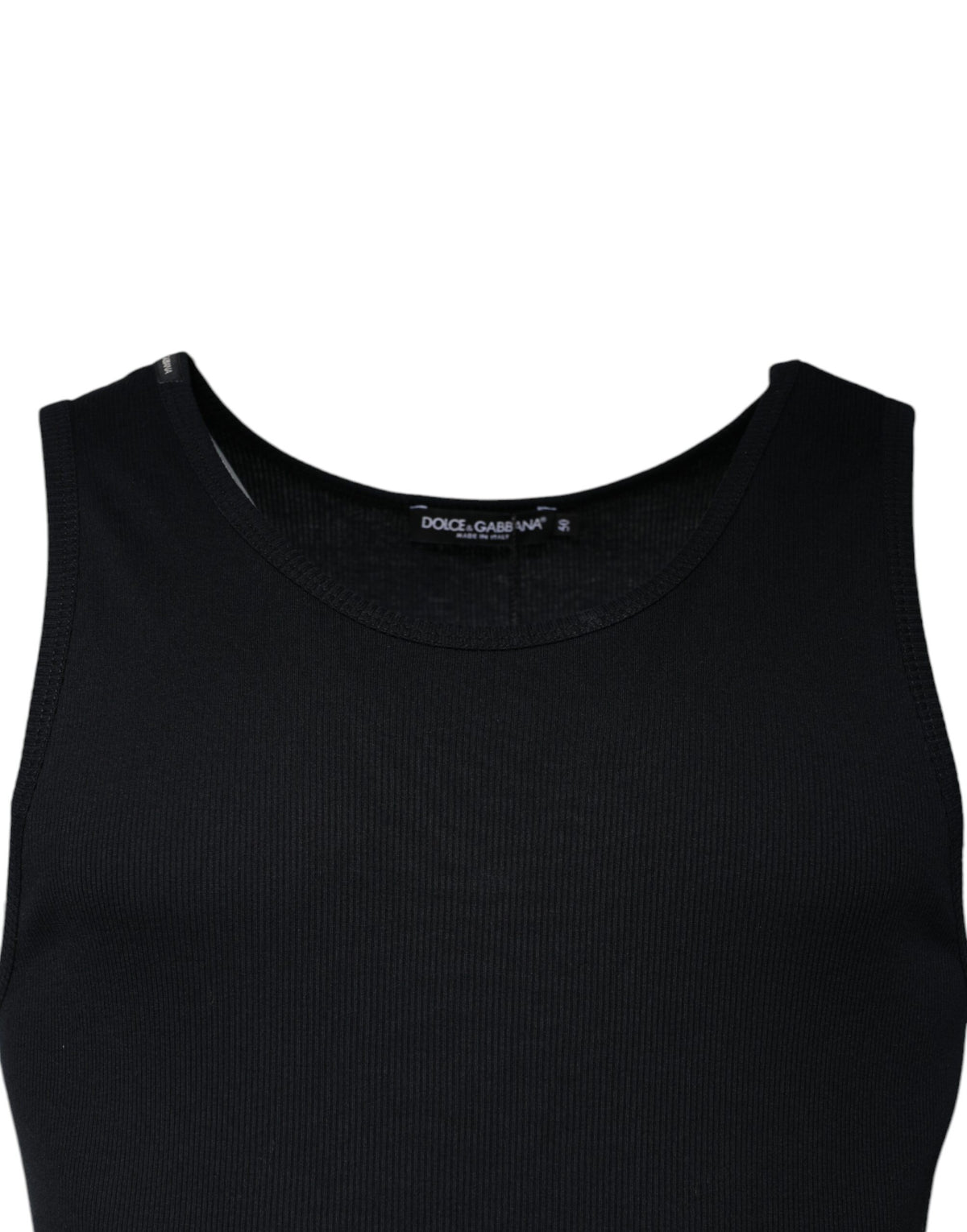 Débardeur noir en coton sans manches à col rond de Dolce &amp; Gabbana