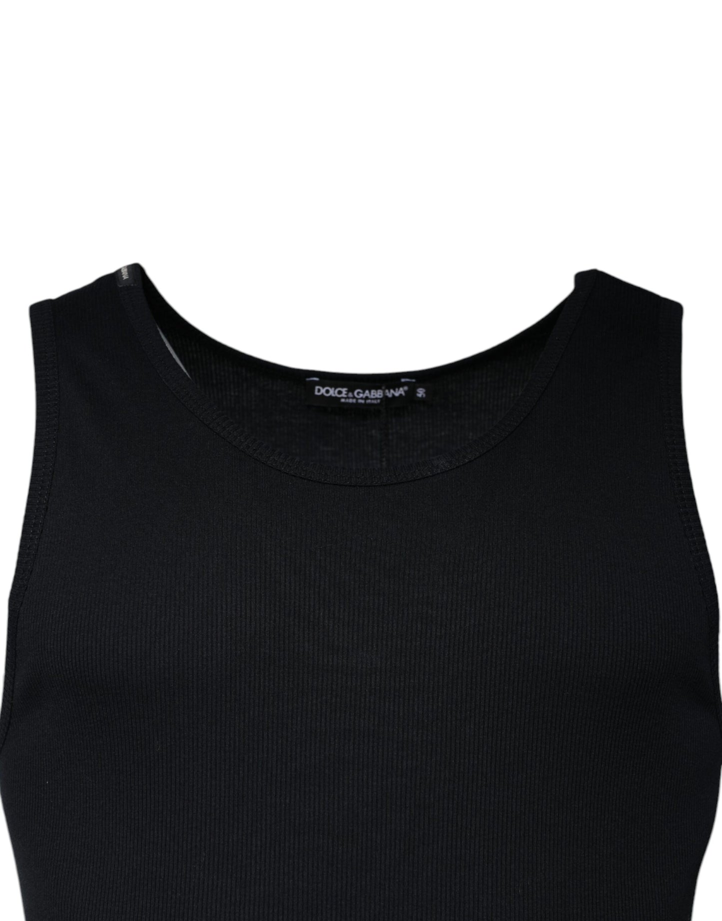 Dolce & Gabbana Zwart Katoenen Mouwloze Ronde Hals Tanktop