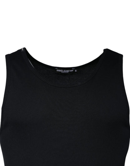 Dolce & Gabbana Zwart Katoenen Mouwloze Ronde Hals Tanktop