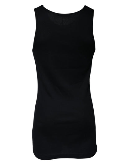 Dolce & Gabbana Zwart Katoenen Mouwloze Ronde Hals Tanktop