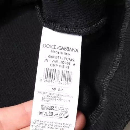 Dolce & Gabbana zwart katoenen tanktop met ronde hals en zonder mouwen
