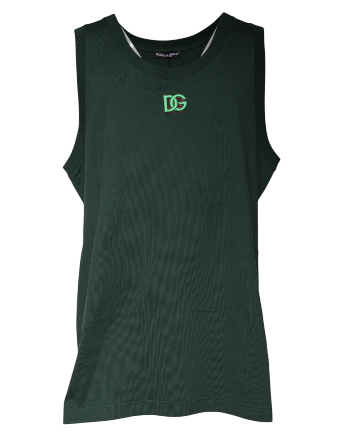 Dolce & Gabbana Groene DG Mouwloze Ronde Hals Tanktop