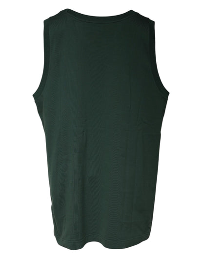Dolce & Gabbana Groene DG Mouwloze Ronde Hals Tanktop