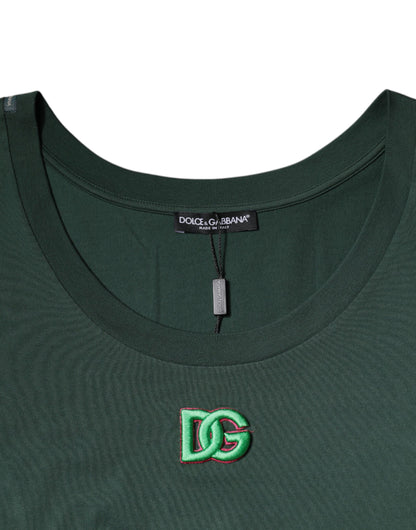 Dolce & Gabbana Groene DG Mouwloze Ronde Hals Tanktop