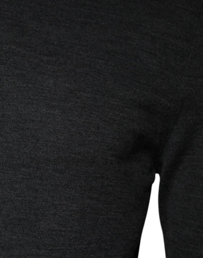 Pull en laine grise à col montant en jersey de Dolce & Gabbana