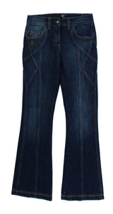 Jeans Cavalli en coton bleu extensible, taille basse.