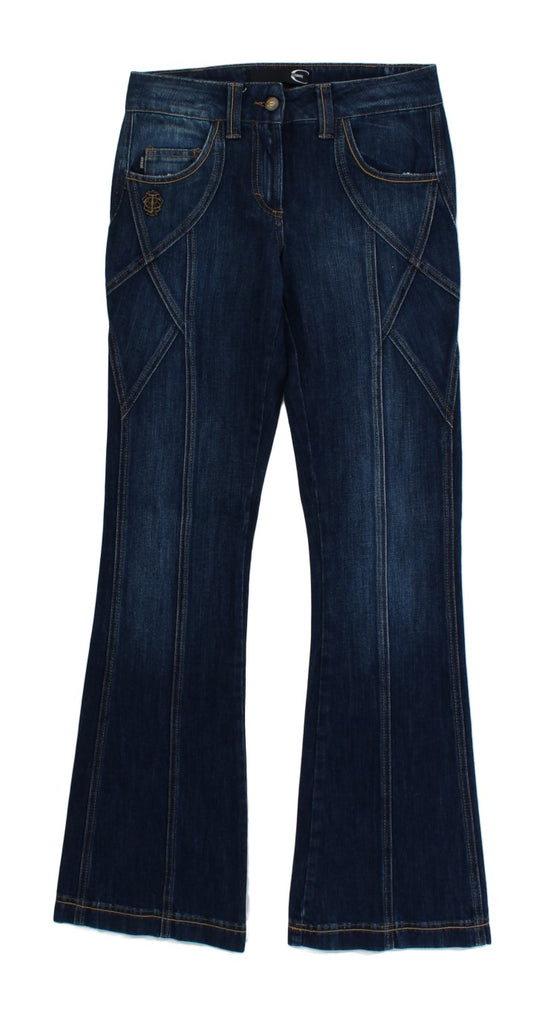 Jeans Cavalli en coton bleu extensible, taille basse.