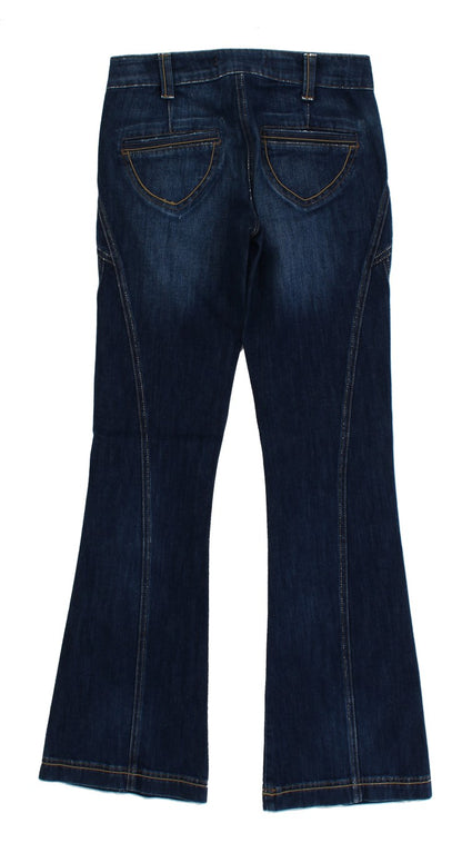 Jeans Cavalli en coton bleu extensible, taille basse.