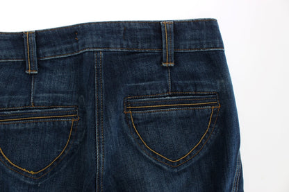 Jeans Cavalli en coton bleu extensible, taille basse.