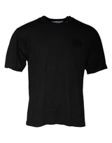 T-shirt noir en coton à manches courtes et col rond de Dolce &amp; Gabbana