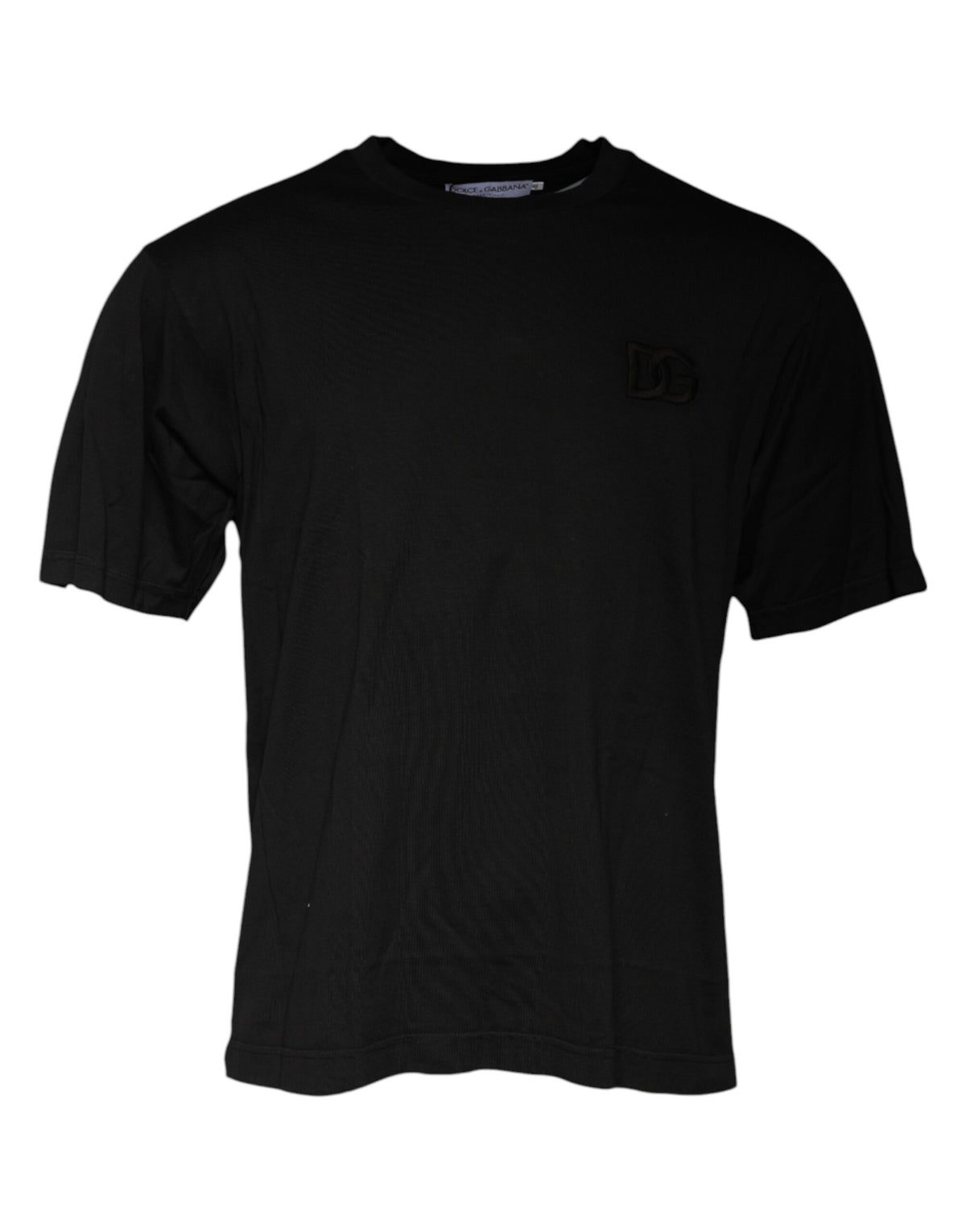 T-shirt noir en coton à manches courtes et col rond de Dolce &amp; Gabbana