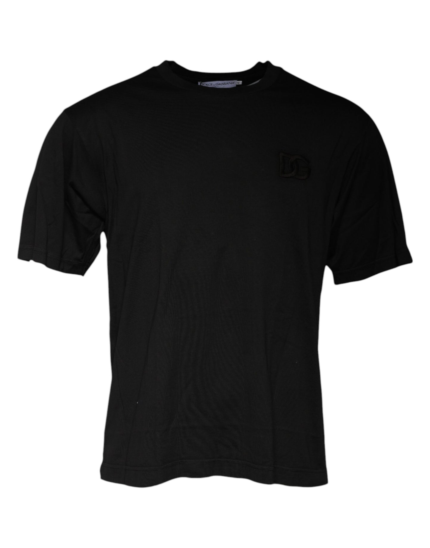 T-shirt noir en coton à manches courtes et col rond de Dolce &amp; Gabbana