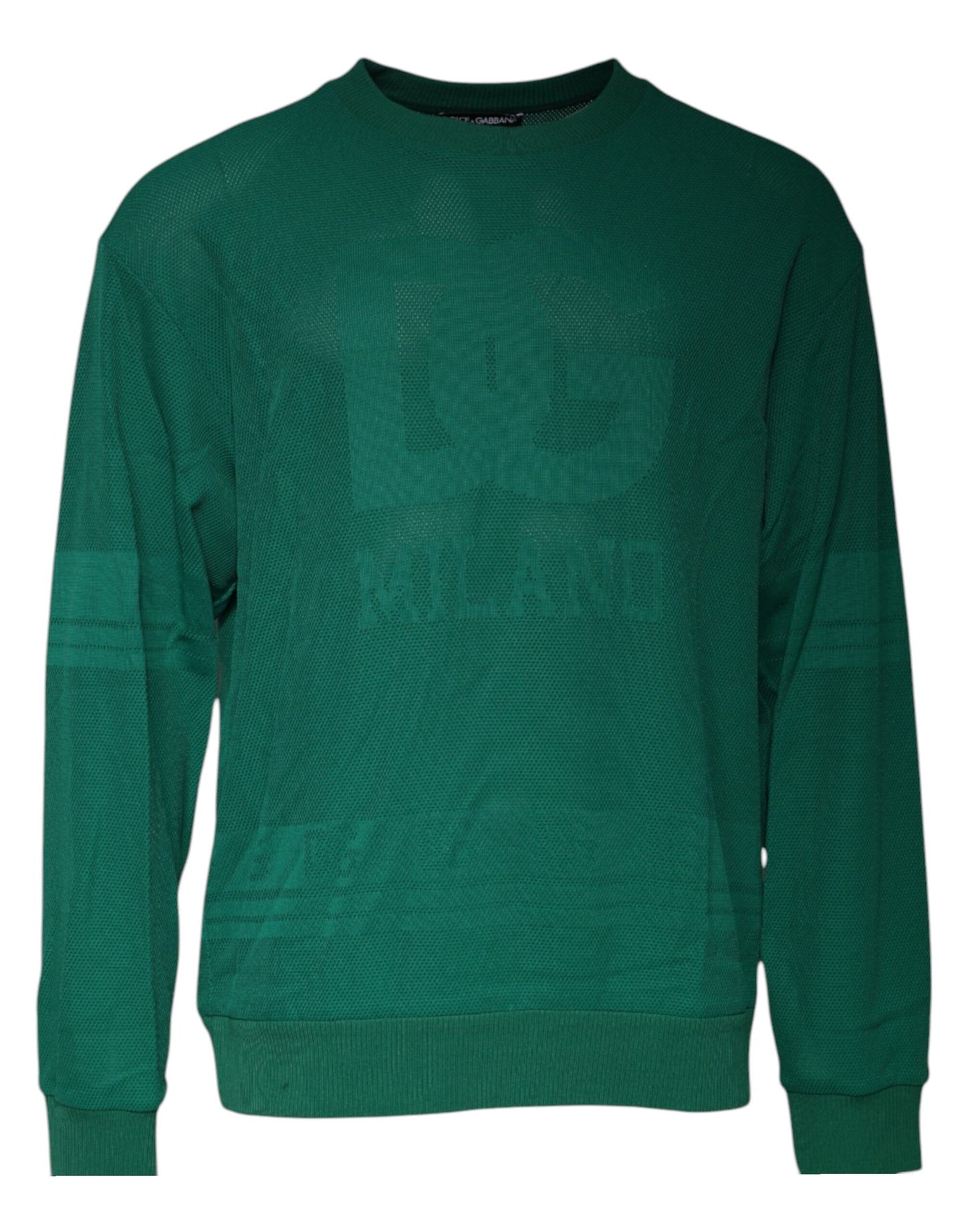 Dolce & Gabbana Groene Logo Crew Neck Pullover Sweater van Nylon