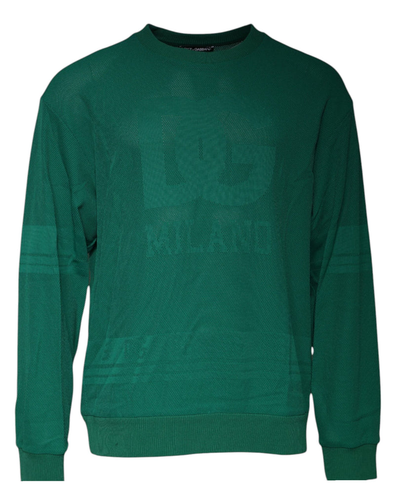 Pull en nylon à col rond avec logo vert de Dolce &amp; Gabbana