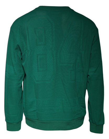 Dolce & Gabbana Groene Logo Crew Neck Pullover Sweater van Nylon