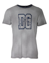 T-shirt en coton à col rond avec imprimé du logo Dolce &amp; Gabbana gris.