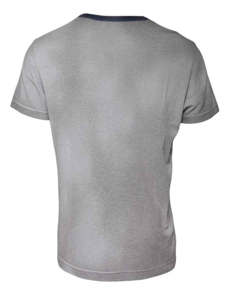 Dolce &amp; Gabbana T-shirt met ronde hals van katoen, grijs met logo-print.