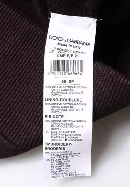 Sweat à capuche en coton brun pour homme de Dolce & Gabbana