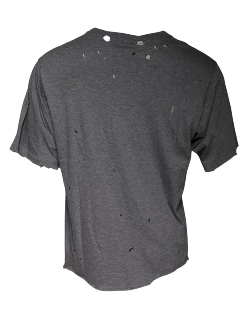Dolce &amp; Gabbana grijs logo T-shirt met ronde hals en korte mouwen