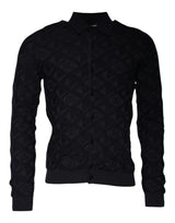 Cardigan en soie noire à col rond pour homme de Dolce &amp; Gabbana